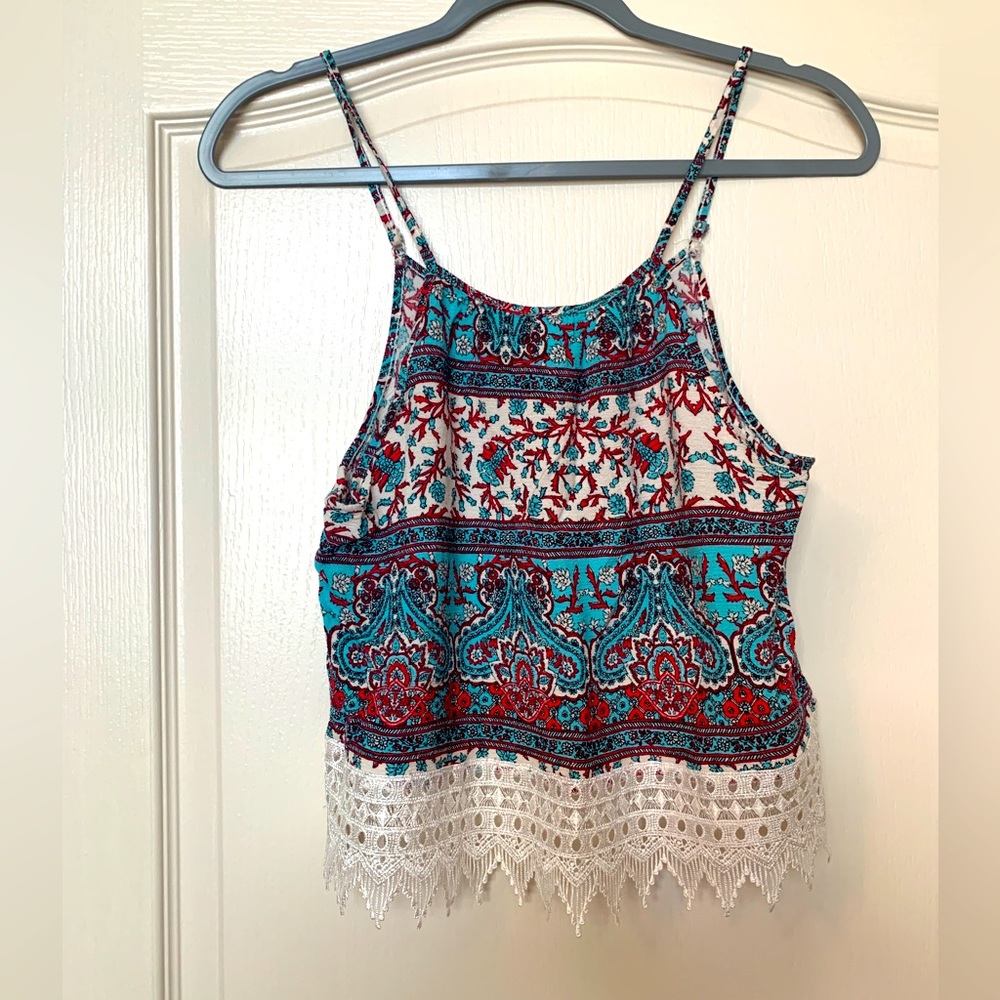 LA Hearts Patterned Crop Top